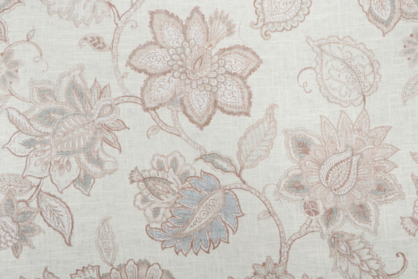 Belle Maison Celine Printed Linen Blend Drapery Fabric in Natural