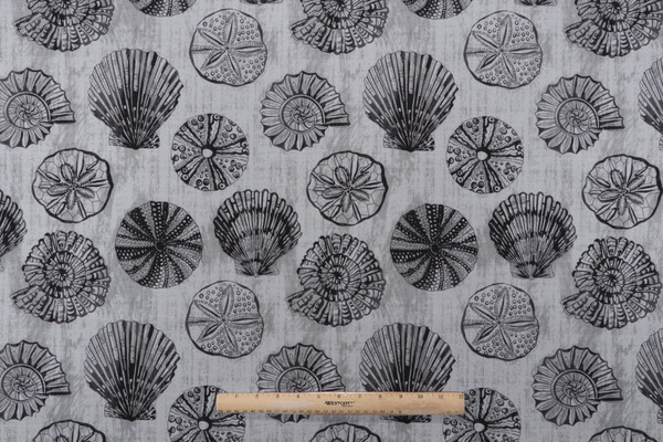 Terrasol - Seashell Printed Polyester Outdoor Fabric in Stone