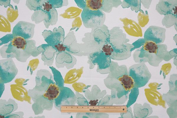 Bryant Fabrics Floral Printed Polyester Outdoor Fabric in Fieldhouse Green