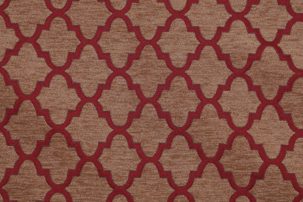 Weiss Woven Chenille Upholstery Fabric in Crimson