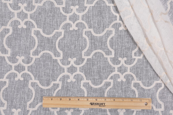 Nicolette Semi-Sheer Embroidered Drapery Fabric in White