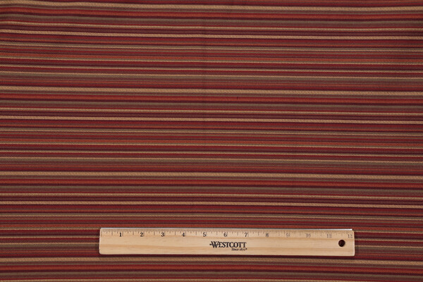 Stripe Woven Upholstery Fabric in Maroon/Multi