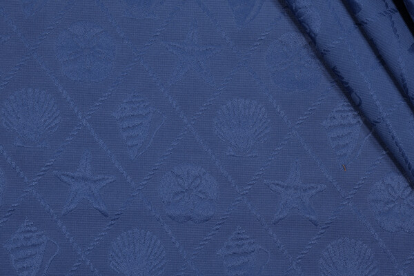 Shell Trellis Woven Solution Dyed Acrylic Matelasse Outdoor Fabric in Lagoon