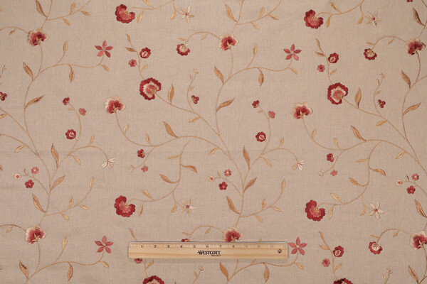 Haviland Embroidered Drapery Fabric in Indian