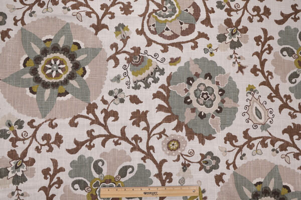 Braemore Silsila Printed Linen Blend Drapery Fabric in Rhinestone