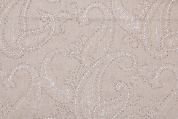 Vivian Embroidered Drapery Fabric in Natural