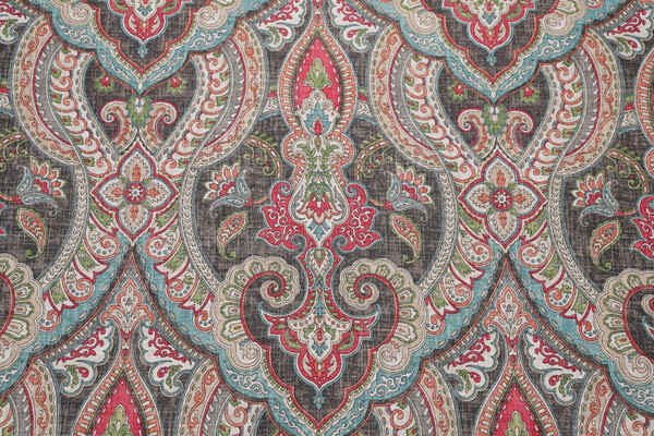 Covington Tinsley Printed Linen Blend Drapery Fabric in 949-Cindersmoke 