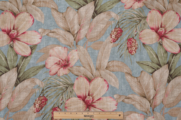 Covington Fiona Printed Linen Blend Drapery Fabric in 592-Spa 