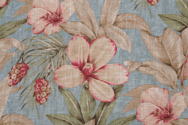 Covington Fiona Printed Linen Blend Drapery Fabric in 592-Spa 