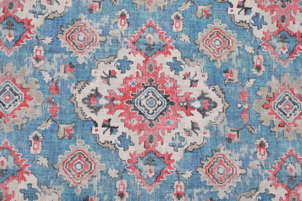 Covington Kapoor Printed Cotton Blend Blend Drapery Fabric in 512-Capri Blue 