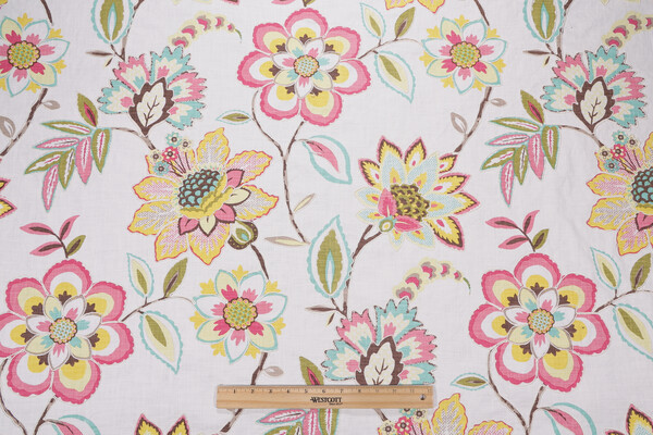 Covington Laylani Printed & Embroidered Cotton Drapery Fabric in 79-Birthday Cake 