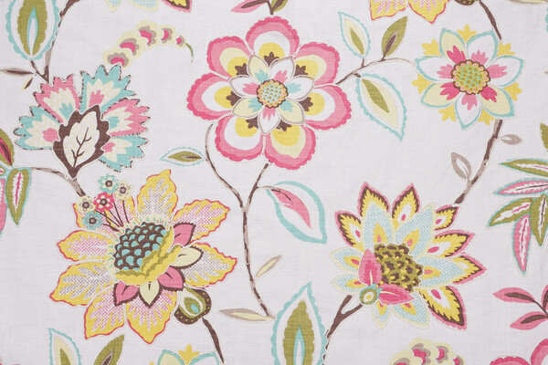 Covington Laylani Printed & Embroidered Cotton Drapery Fabric in 79-Birthday Cake 