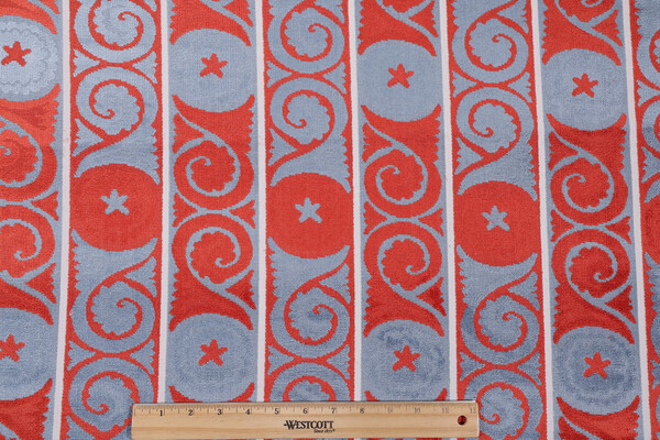 Sample of Robert Allen Fez BK Velvet Upholstery Fabric in Cherry 