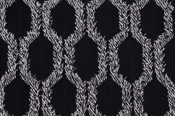 Sample of Hilary Farr Fringe Benefits Woven Chenille Upholstery Fabric in 99-Onyx for Covington 