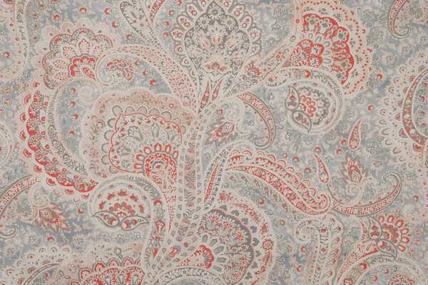 PK Lifestyles Sultan&#39;s Paisley Printed Cotton Twill Drapery Fabric in Ember 