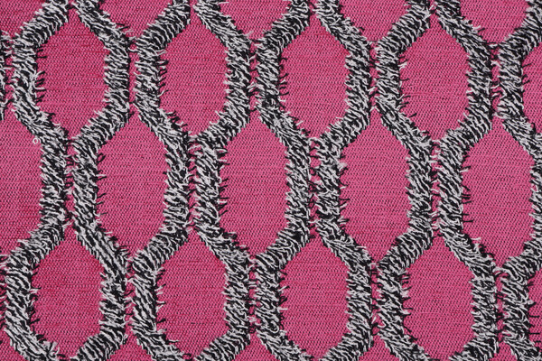 Sample of Hilary Farr Fringe Benefits Woven Chenille Upholstery Fabric in 722-Fuchsia for Covington 