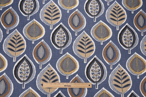 Sample of Covington Yoshino Printed Cotton Drapery Fabric in 609-Mallard 