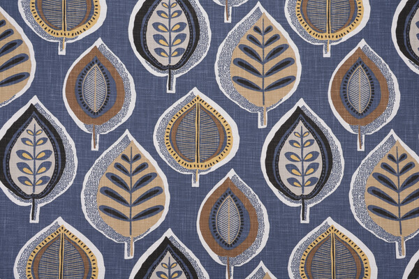 Sample of Covington Yoshino Printed Cotton Drapery Fabric in 609-Mallard 