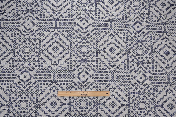 Sample of Stockholm Woven Upholstery Fabric in Ink 