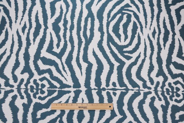 Sample of Sunbrella Zebra 145447-0001 Woven Solution Dyed Acrylic Outdoor Fabric in Peacock 