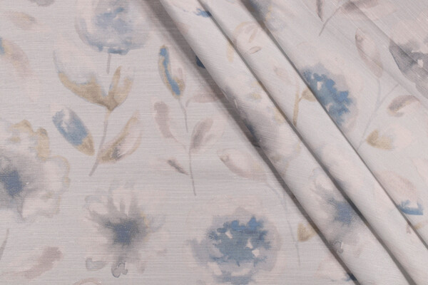 PK Lifestyles Amelie Printed Polyester Drapery Fabric in Cloud
