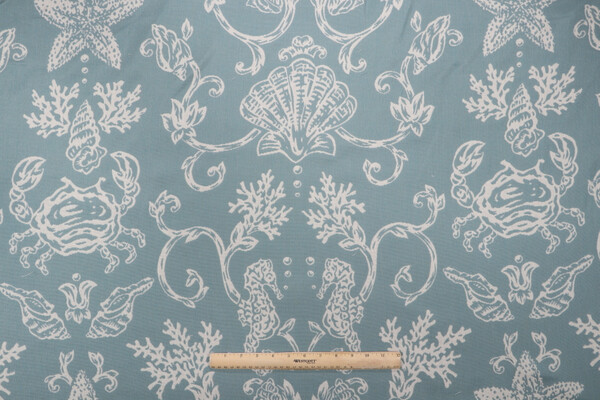 Thibaut Swept Away W8413 Woven Solution Dyed Acrylic Outdoor Fabric in Aqua