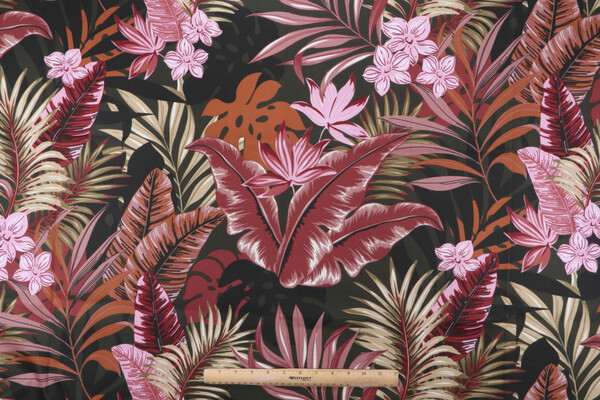 Stof France Nimba Printed Cotton Drapery Fabric in Rose