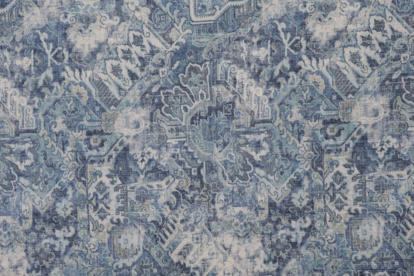 PK Lifestyles Cumbrae Printed Chenille Decorator Fabric in Denim