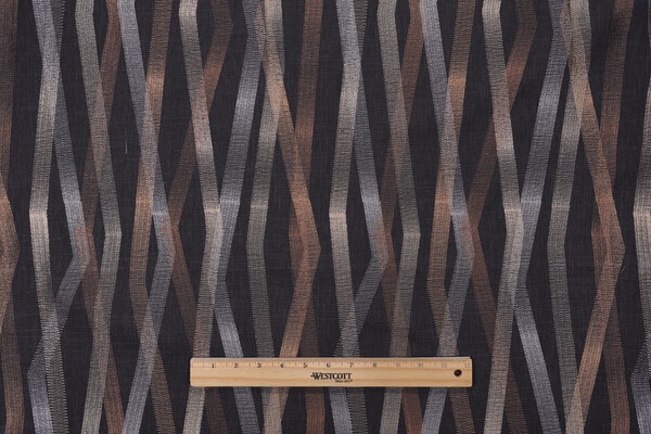 Novogratz Zig & Zag Embroidered Drapery Fabric in Onyx