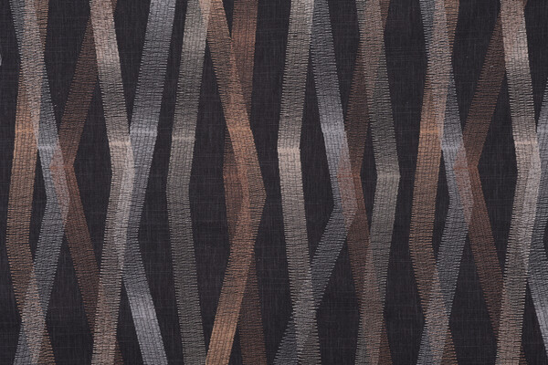 Novogratz Zig & Zag Embroidered Drapery Fabric in Onyx