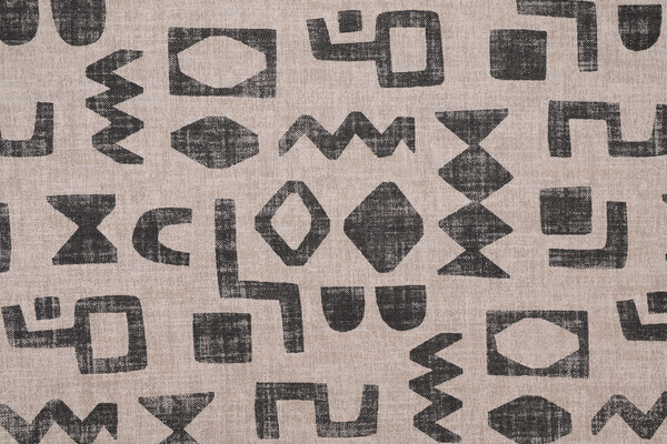 PK Lifestyles Secret Code Printed Cotton Blend Drapery Fabric in Coal