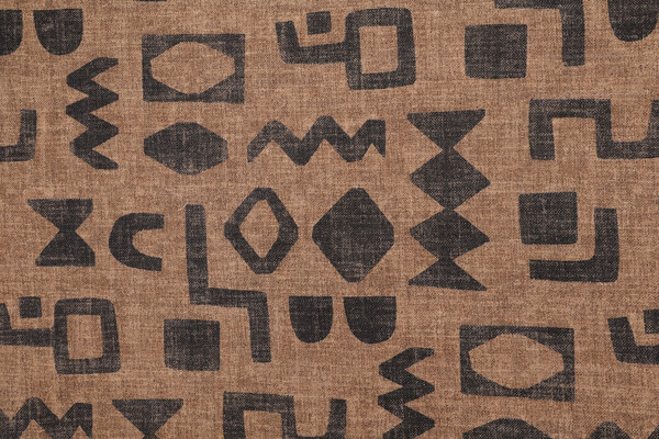 PK Lifestyles Secret Code Printed Cotton Blend Drapery Fabric in Teak