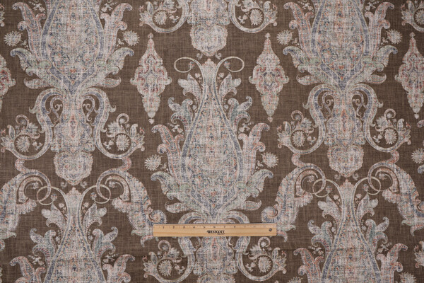 P Kaufmann Far Hills Printed Linen Blend Drapery Fabric in Oak