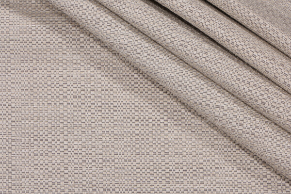 Clodagh Raffia Woven Solution Dyed Acrylic Outdoor Fabric in Gravel for Perennials