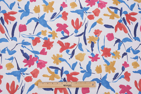 Robert Allen Gauguin Floral Printed Cotton Drapery Fabric in High Noon