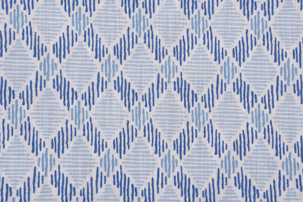 Schumacher Dexter Printed Polyester Outdoor Fabric in Blue