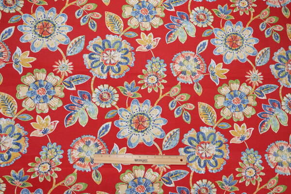 Richloom Daelyn Printed Polyester Outdoor Fabric in Cherry