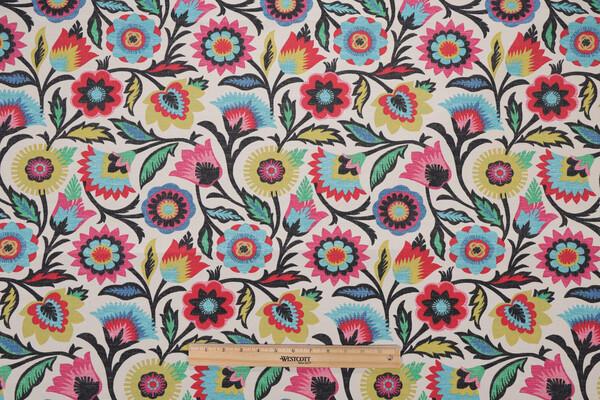 1 Yard PK Lifestyles Fiesta Floral Printed Polyester Outdoor Fabric in Desert Flower