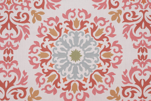 Sample of Sunbrella Molto Medallion 4601 Woven Solution Dyed Acrylic Pillow Square Outdoor Fabric in Mist 