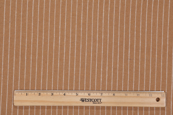 Sample of Marshall Stripe Woven Decorator Fabric in Camel 