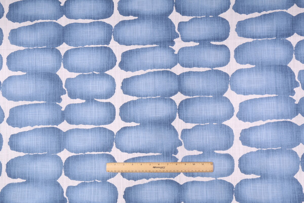 Premier Prints Shibori Dot - Slub Canvas Printed Cotton Drapery Fabric in Sky