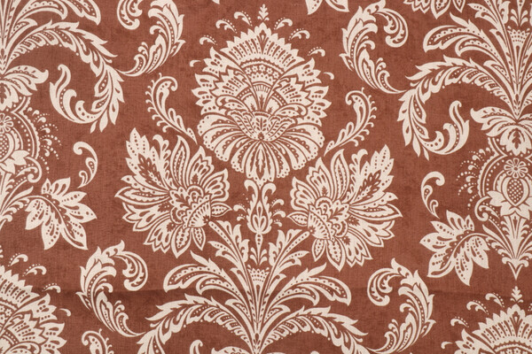 Thibaut Sabeen F97904 Printed Linen Drapery Fabric in Brown