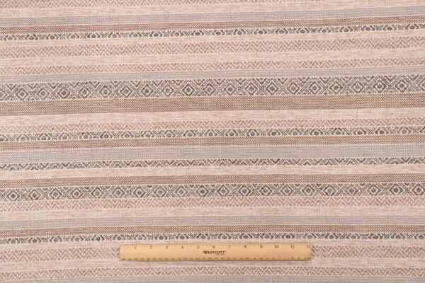 PK Lifestyles Kilim Bands Chenille Upholstery Fabric in Shale