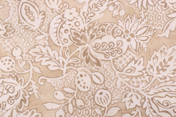 P Kaufmann Bruges Printed Cotton Drapery Fabric in Oat