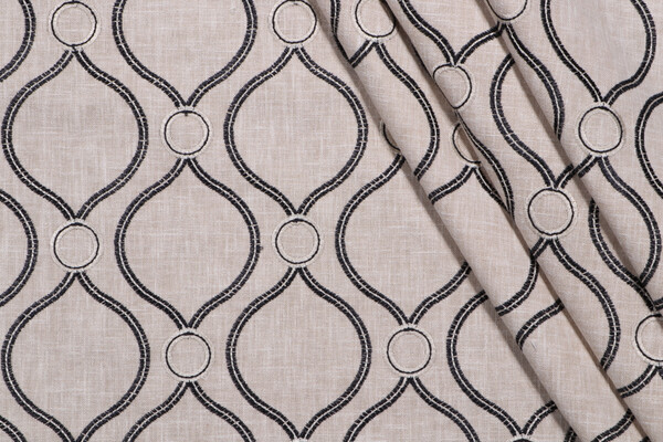 PK Lifestyles Curveball Emb Drapery Fabric in Newsprint