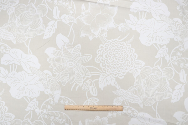 Thibaut Cut Paper F95332 Printed Cotton Drapery Fabric in Beige