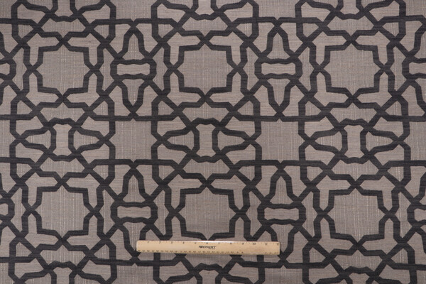 Charles Fretwork Woven Upholstery Fabric in Graphite