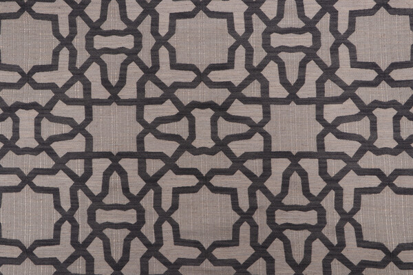 Charles Fretwork Woven Upholstery Fabric in Graphite