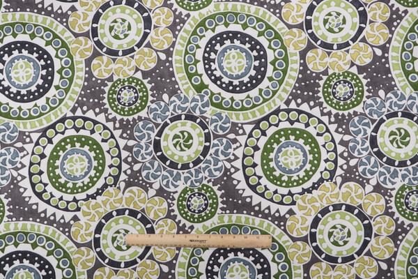 Richloom Kenzo FL225 Printed Cotton Drapery Fabric in Multi Hemlock