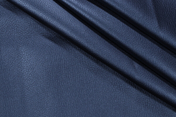 Stof France Ekokuir Brilliant Vinyl Upholstery Fabric in Navy Brilliant